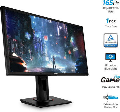 VG248QG 24" G-SYNC Gaming Monitor 165Hz 1080P 0.5Ms Eye Care with DP HDMI Dvi,Black